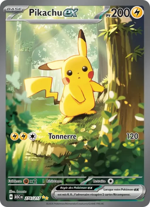 Carte Pokémon Pikachu-ex 276/295 Illustration spéciale rare Héros Transcendants