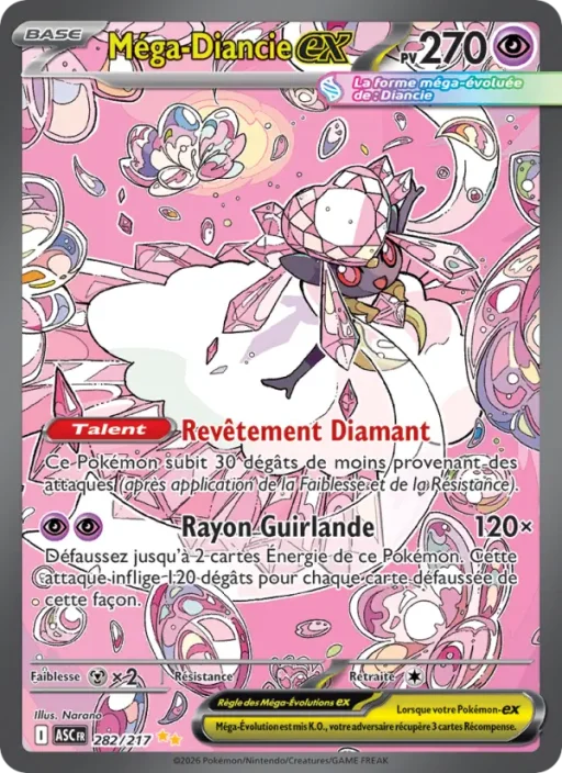 Carte Pokémon Méga-Diancie-ex 282/295 Illustration spéciale rare Héros Transcendants