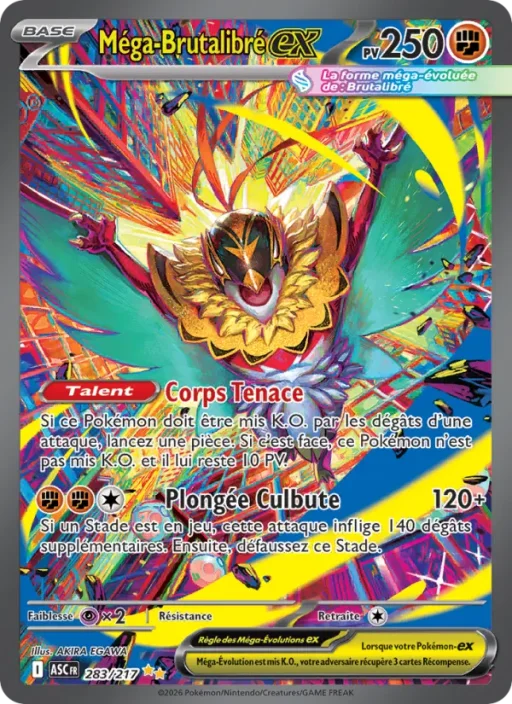 Carte Pokémon Méga-Brutalibré-ex 283/295 Illustration spéciale rare Héros Transcendants