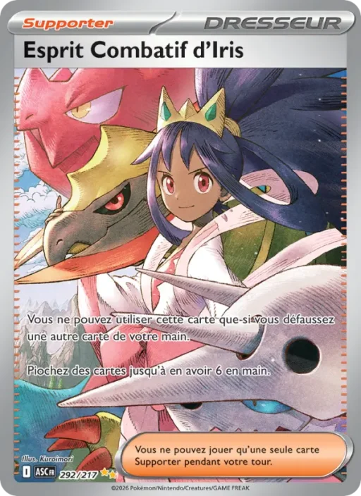 Carte Pokémon Esprit Combatif d'Iris 292/295 Illustration spéciale rare Héros Transcendants