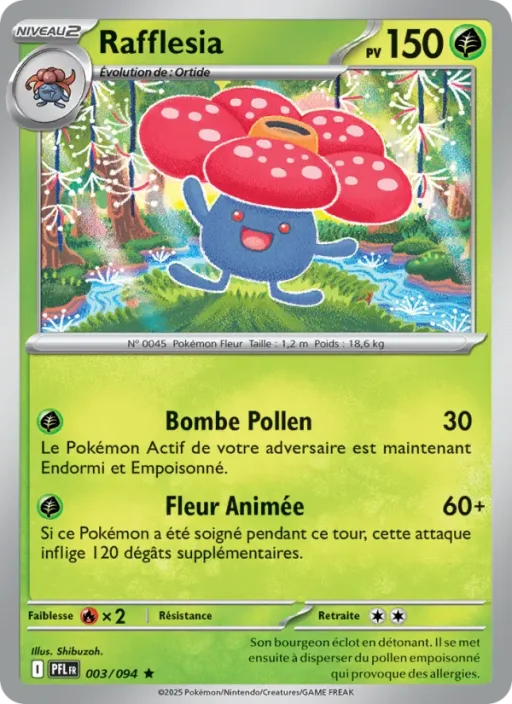 Carte Pokémon Rafflesia 003/094 Rare Flammes Fantasmagoriques