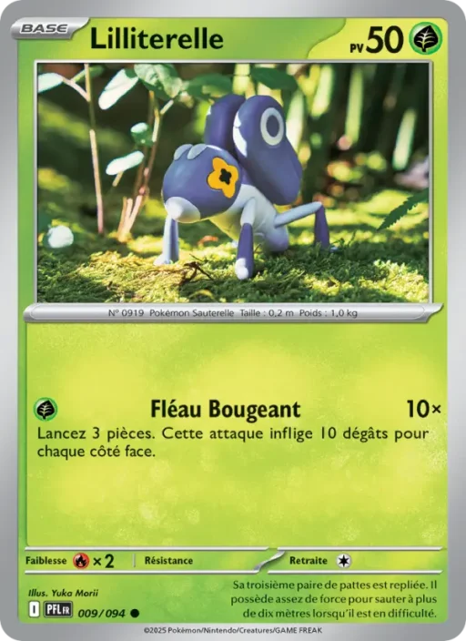Carte Pokémon Lilliterelle 009/094 Commune Flammes Fantasmagoriques