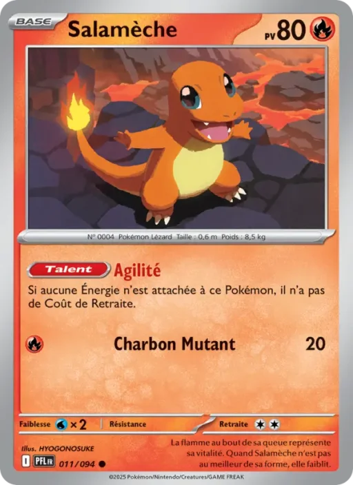 Carte Pokémon Salamèche 011/094 Commune Flammes Fantasmagoriques