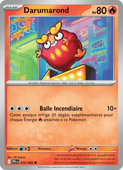 Carte Pokémon Darumarond 015/094 Commune Flammes Fantasmagoriques