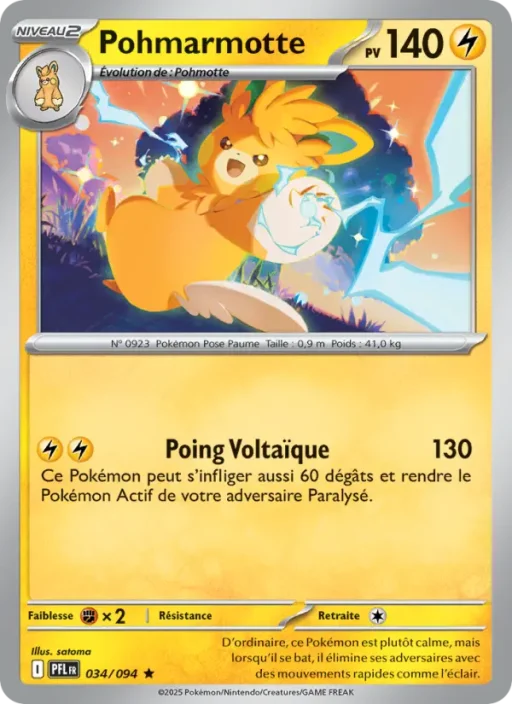 Carte Pokémon Pohmarmotte 034/094 Rare Flammes Fantasmagoriques