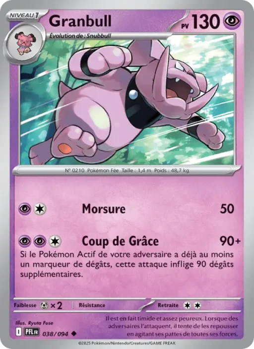 Carte Pokémon Granbull 038/094 Peu Commune Flammes Fantasmagoriques