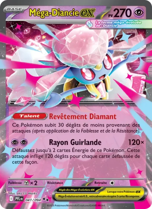 Carte Pokémon Méga-Diancie-ex 041/094 Double rare Flammes Fantasmagoriques