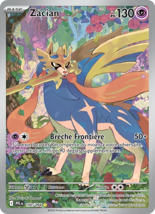 Carte Pokémon Zacian 100/094 Illustration rare Flammes Fantasmagoriques