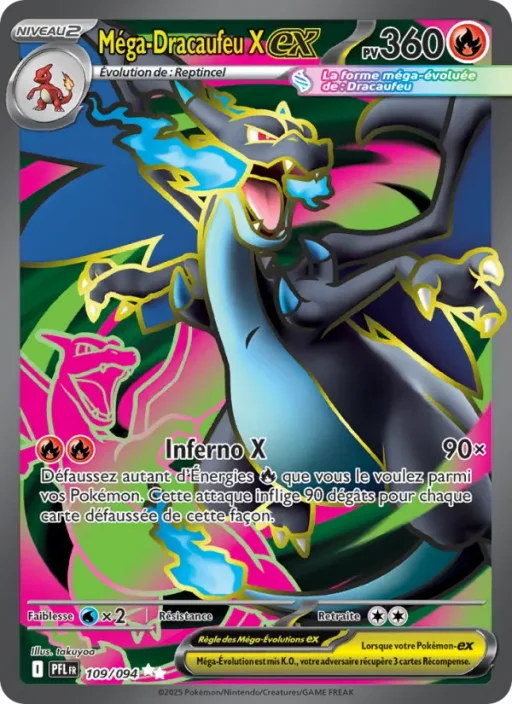 Carte Pokémon Méga-Dracaufeu X-ex 109/094 Ultra Rare Flammes Fantasmagoriques