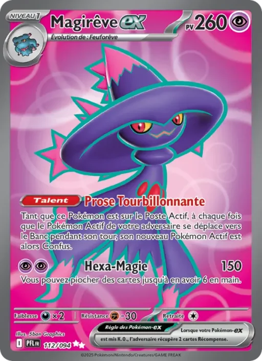 Carte Pokémon Magirêve-ex 112/094 Ultra Rare Flammes Fantasmagoriques