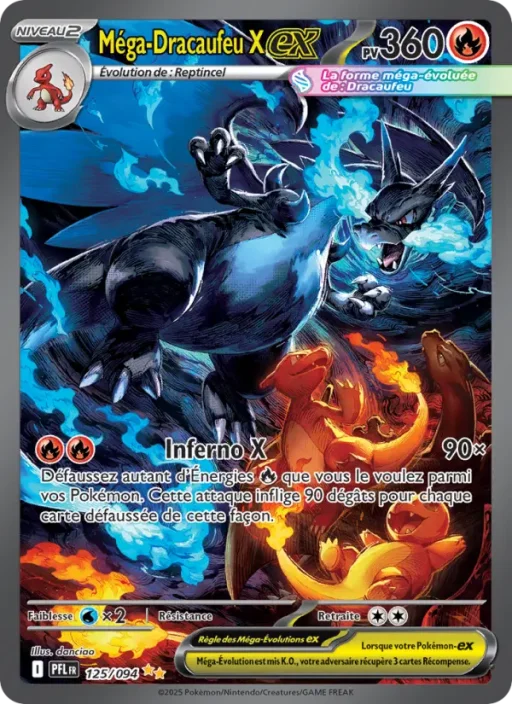 Carte Pokémon Méga-Dracaufeu X-ex 125/094 Illustration spéciale rare Flammes Fantasmagoriques
