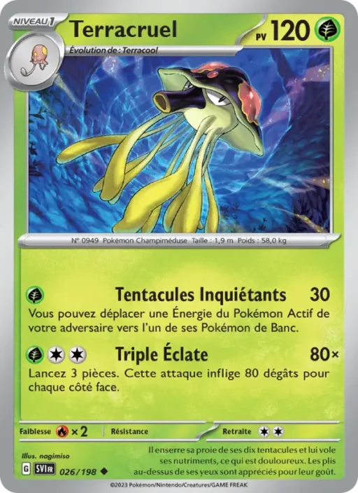 Carte Pokémon Terracruel 026/198 Peu Commune Écarlate et Violet