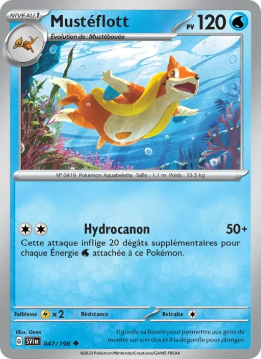 Carte Pokémon Mustéflott 047/198 Peu Commune Écarlate et Violet