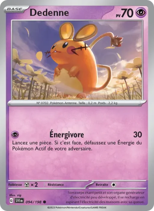 Carte Pokémon Dedenne 094/198 Commune Écarlate et Violet