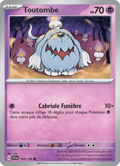 Carte Pokémon Toutombe 104/198 Commune Écarlate et Violet