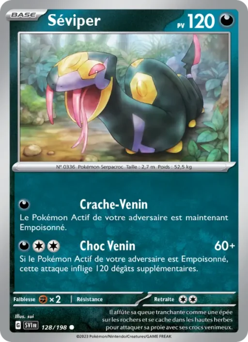Carte Pokémon Séviper 128/198 Commune Écarlate et Violet