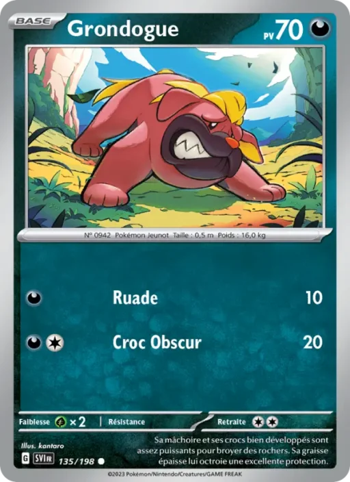 Carte Pokémon Grondogue 135/198 Commune Écarlate et Violet