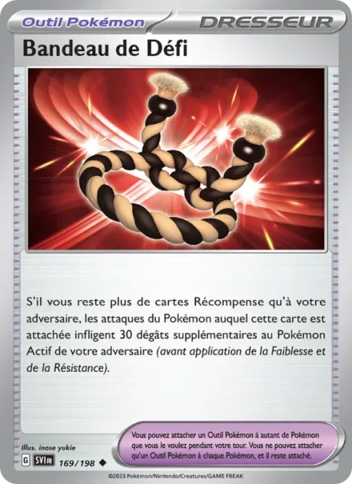 Carte Pokémon Bandeau de Défi 169/198 Peu Commune Écarlate et Violet