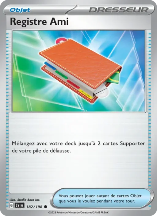 Carte Pokémon Registre Ami 182/198 Commune Écarlate et Violet