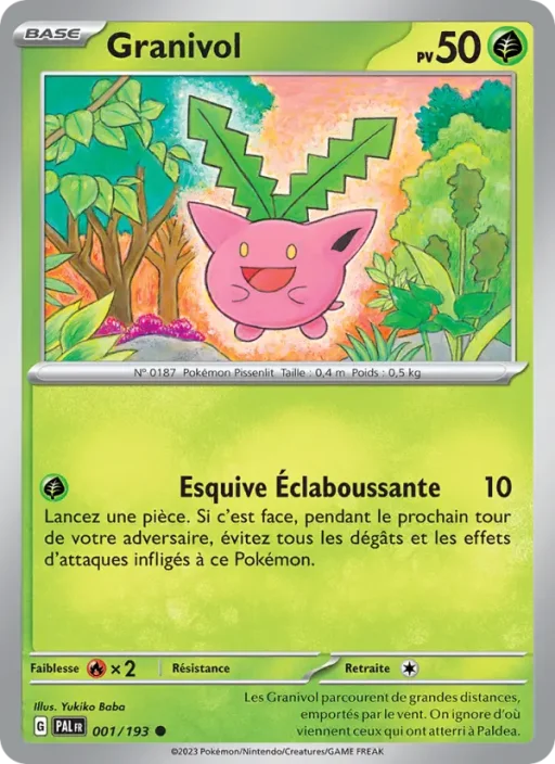Carte Pokémon Granivol 001/193 Commune Évolutions à Paldea