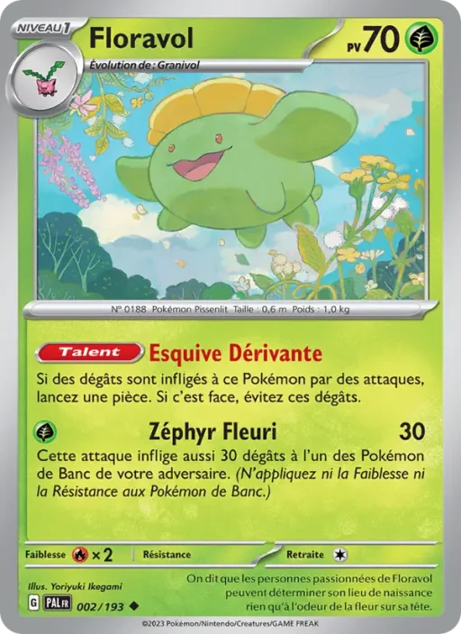 Carte Pokémon Floravol 002/193 Peu Commune Évolutions à Paldea