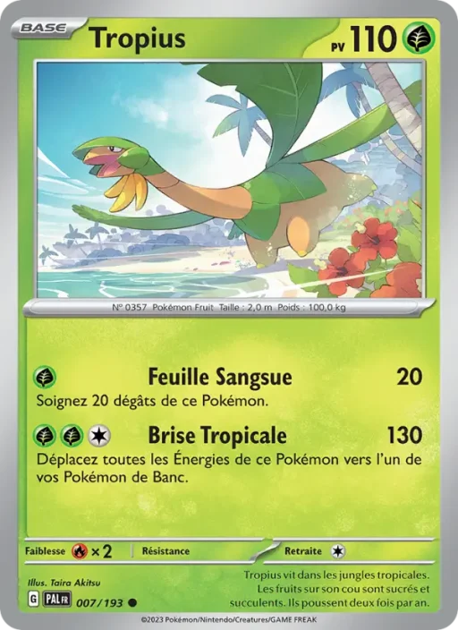 Carte Pokémon Tropius 007/193 Commune Évolutions à Paldea