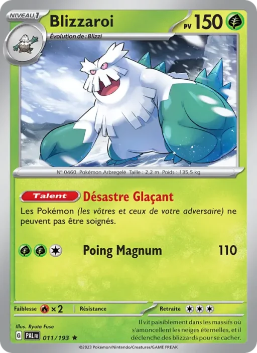 Carte Pokémon Blizzaroi 011/193 Rare Évolutions à Paldea