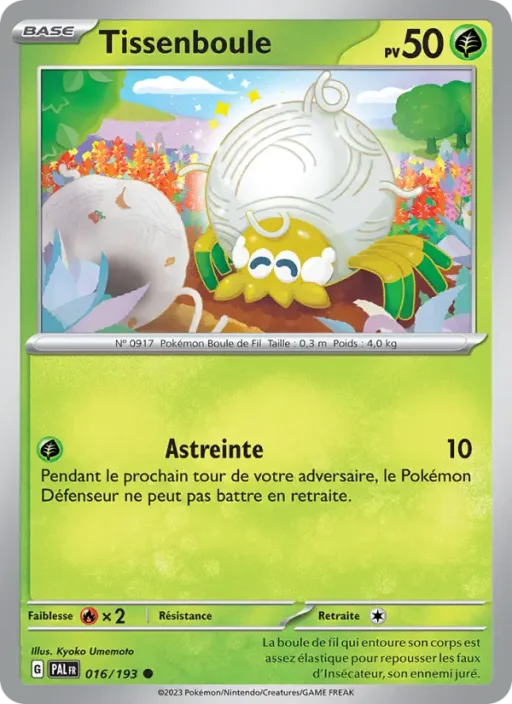 Carte Pokémon Tissenboule 016/193 Commune Évolutions à Paldea
