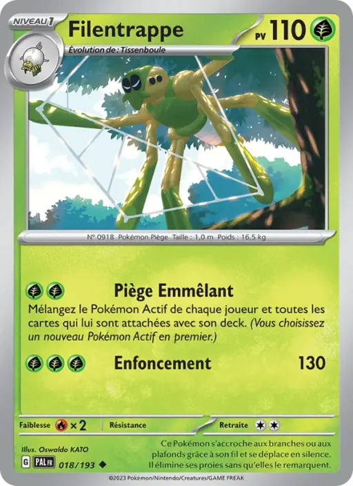 Carte Pokémon Filentrappe 018/193 Peu Commune Évolutions à Paldea