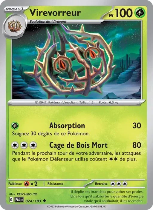 Carte Pokémon Virevorreur 024/193 Peu Commune Évolutions à Paldea