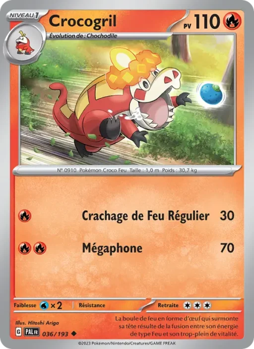 Carte Pokémon Crocogril 036/193 Peu Commune Évolutions à Paldea