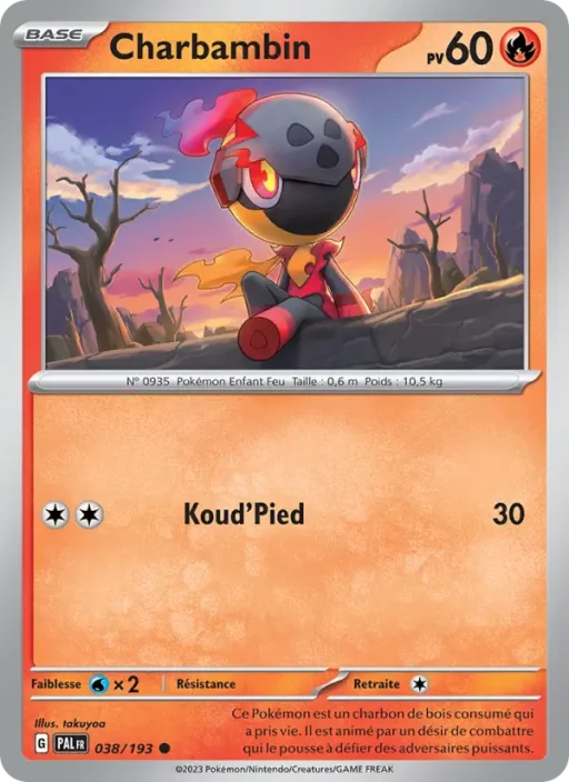 Carte Pokémon Charbambin 038/193 Commune Évolutions à Paldea