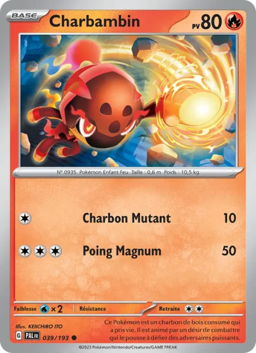 Carte Pokémon Charbambin 039/193 Commune Évolutions à Paldea
