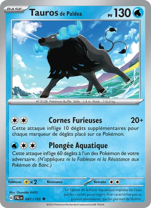 Carte Pokémon Tauros de Paldea 041/193 Peu Commune Évolutions à Paldea