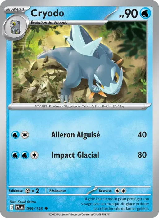 Carte Pokémon Cryodo 059/193 Peu Commune Évolutions à Paldea