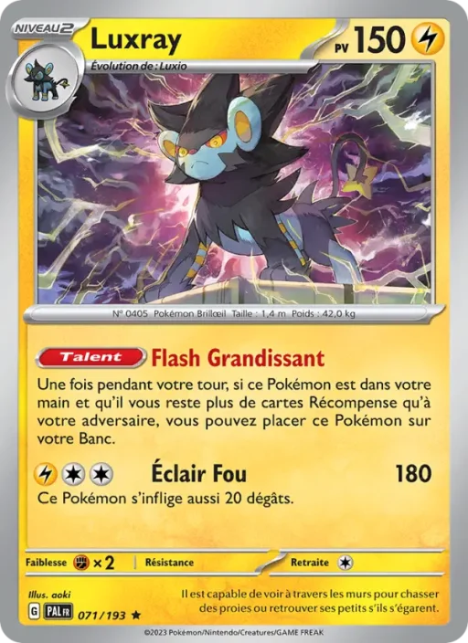 Carte Pokémon Luxray 071/193 Rare Évolutions à Paldea