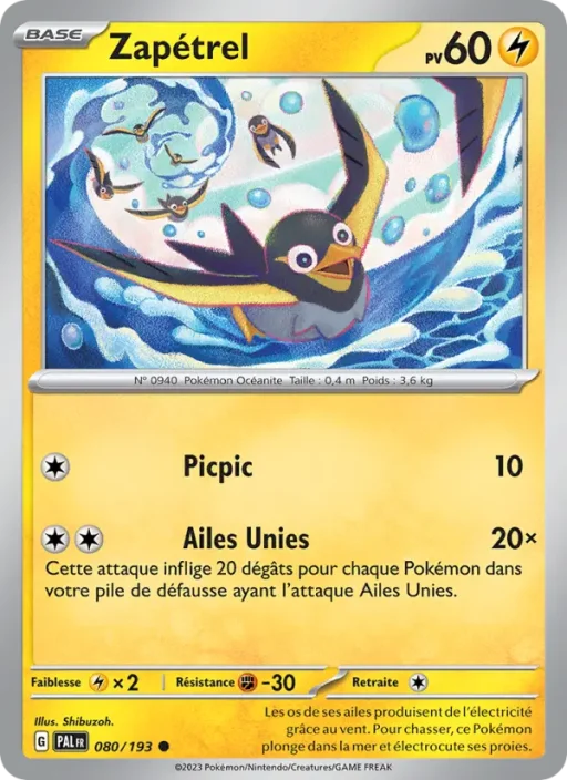 Carte Pokémon Zapétrel 080/193 Commune Évolutions à Paldea
