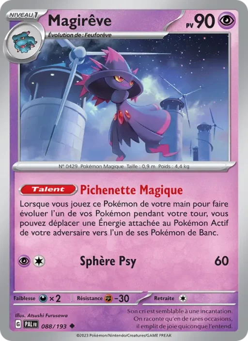 Carte Pokémon Magirêve 088/193 Peu Commune Évolutions à Paldea
