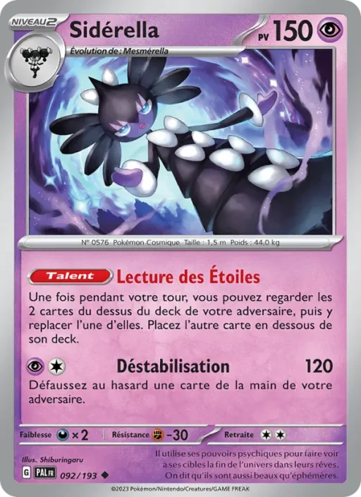 Carte Pokémon Sidérella 092/193 Peu Commune Évolutions à Paldea
