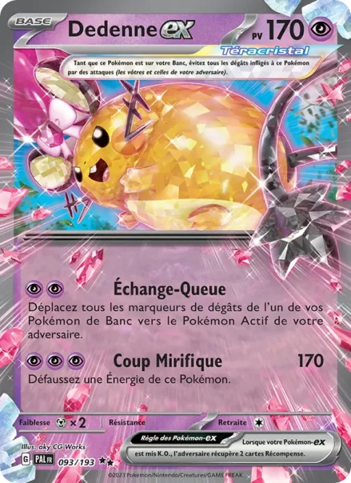 Carte Pokémon Dedenne-ex 093/193 Double rare Évolutions à Paldea