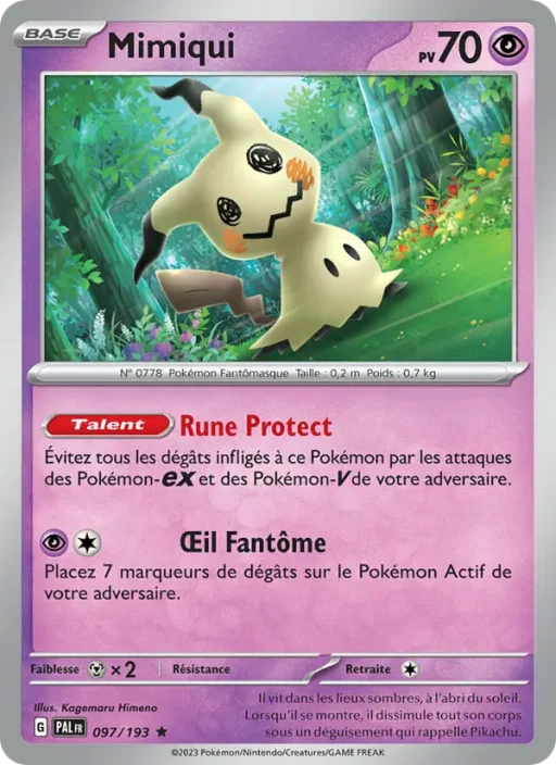 Carte Pokémon Mimiqui 097/193 Rare Évolutions à Paldea