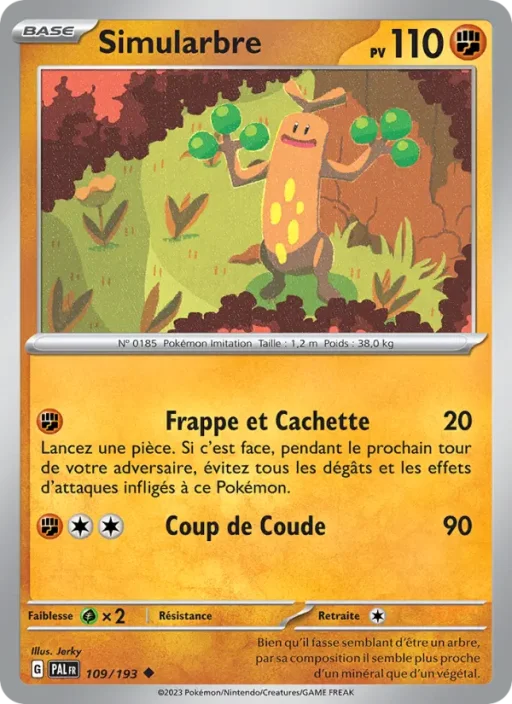 Carte Pokémon Simularbre 109/193 Peu Commune Évolutions à Paldea