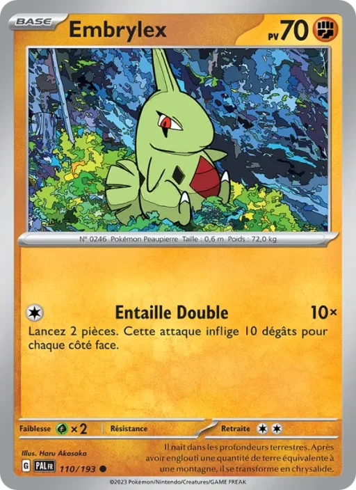 Carte Pokémon Embrylex 110/193 Commune Évolutions à Paldea