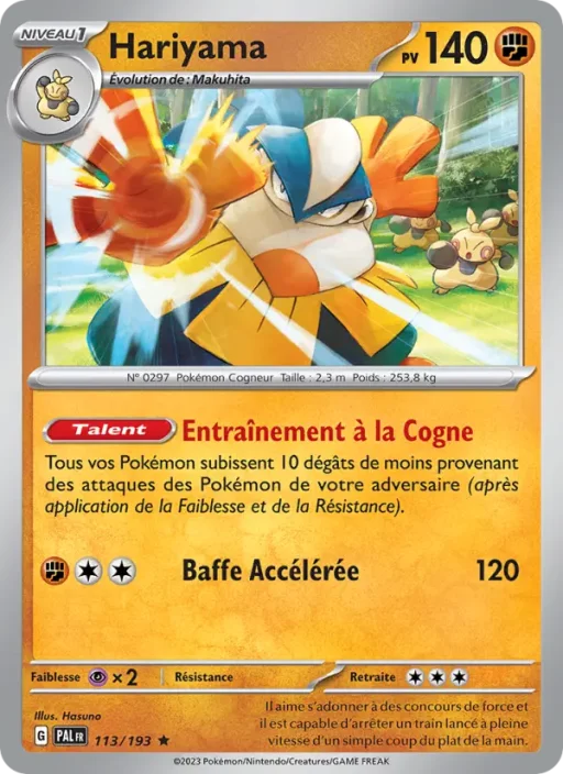 Carte Pokémon Hariyama 113/193 Rare Évolutions à Paldea