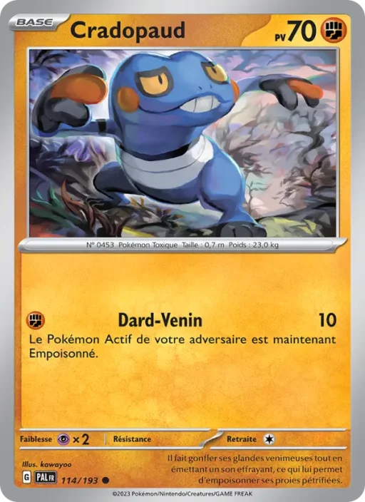 Carte Pokémon Cradopaud 114/193 Commune Évolutions à Paldea