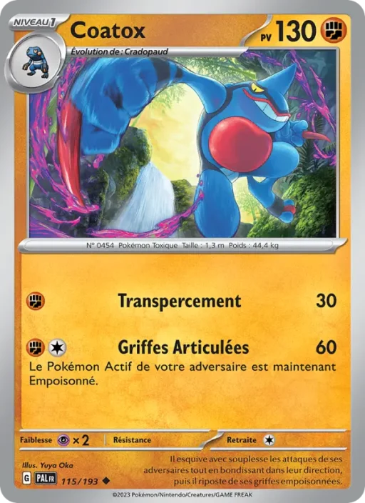 Carte Pokémon Coatox 115/193 Peu Commune Évolutions à Paldea