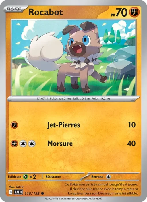 Carte Pokémon Rocabot 116/193 Commune Évolutions à Paldea