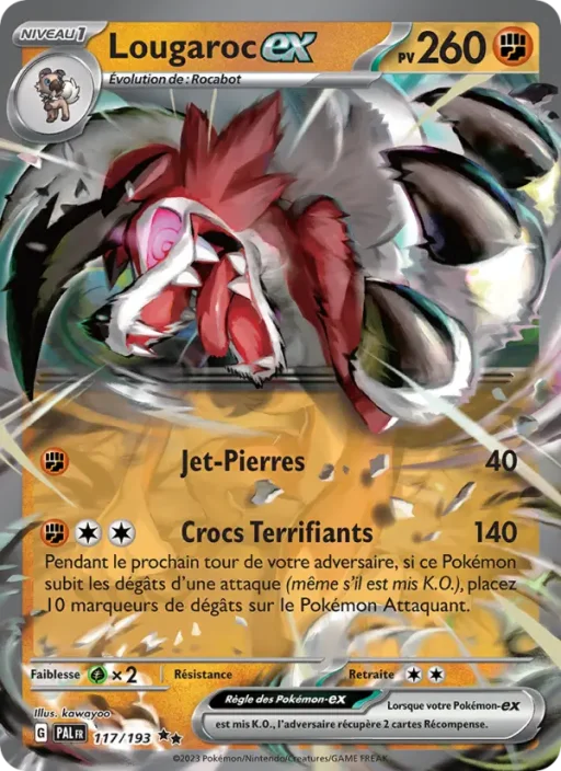 Carte Pokémon Lougaroc-ex 117/193 Double rare Évolutions à Paldea