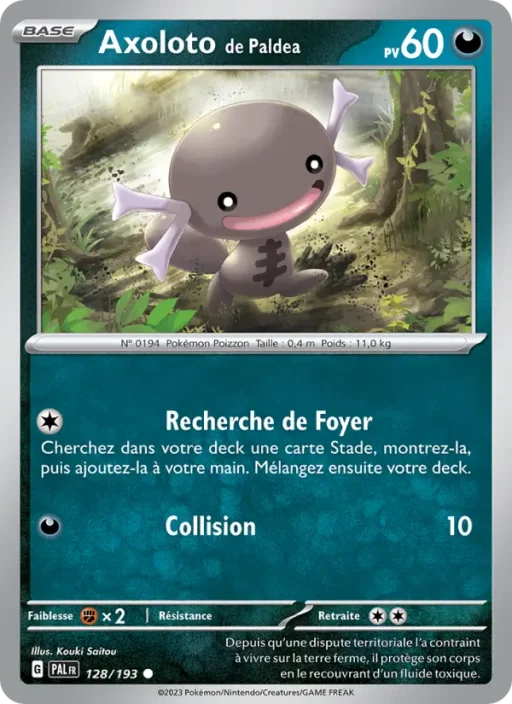 Carte Pokémon Axoloto de Paldea 128/193 Commune Évolutions à Paldea