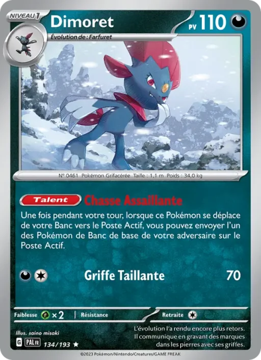 Carte Pokémon Dimoret 134/193 Rare Évolutions à Paldea